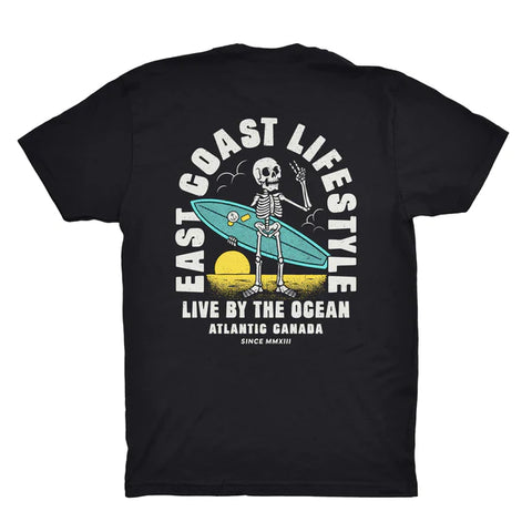 East Coast Lifestyle Surfing Skeleton T-Shirt