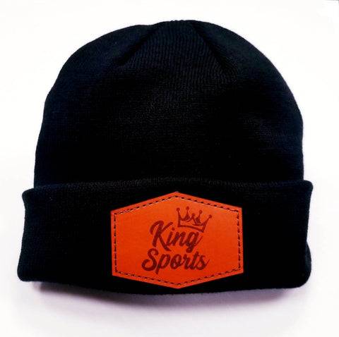 King Sports Leather Patch Winter Beanie