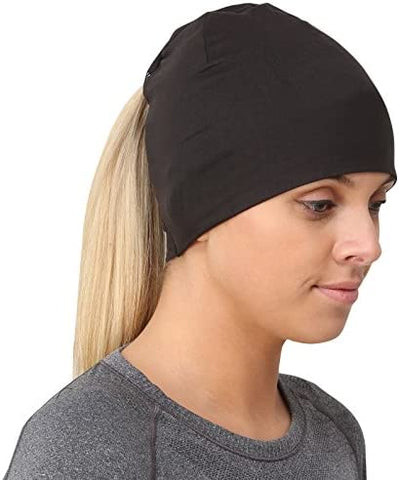 Under Helmet Skull Cap w/ Ponytail Hole